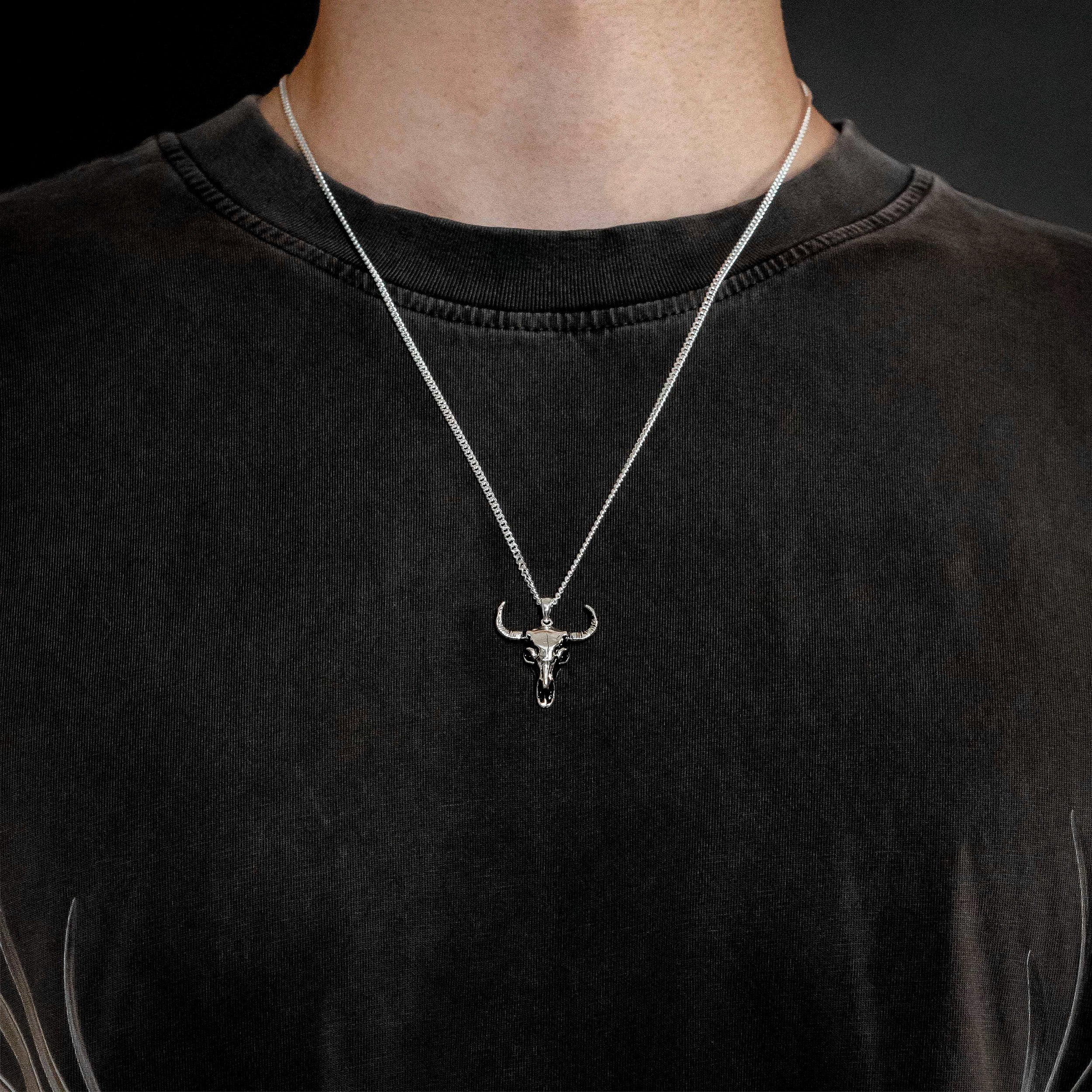 Raging Bull Skull Necklace